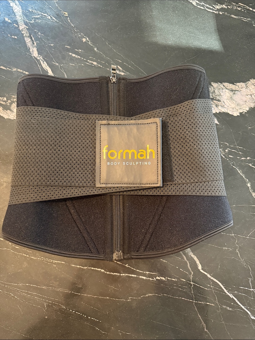 Formah Black Waist Trainer with Front Zip